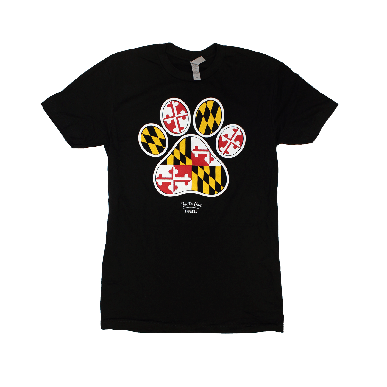 Maryland Paw Print (Black) / Shirt - Route One Apparel