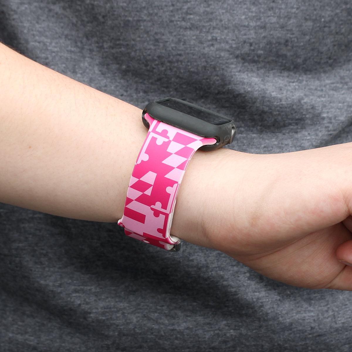 Maryland Flag (Pink) / Apple Watch Band - Route One Apparel