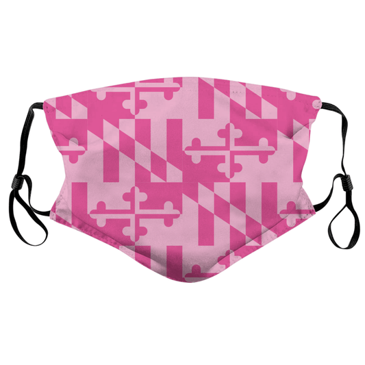 Pink Two-Tone Maryland Flag / Face Mask - Route One Apparel