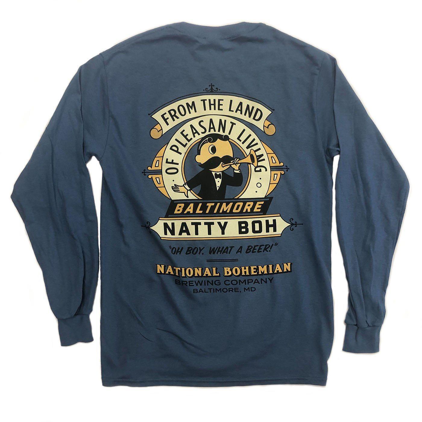 Natty Boh Pride of the Chesapeake (Indigo Blue) / Long Sleeve Shirt - Route One Apparel