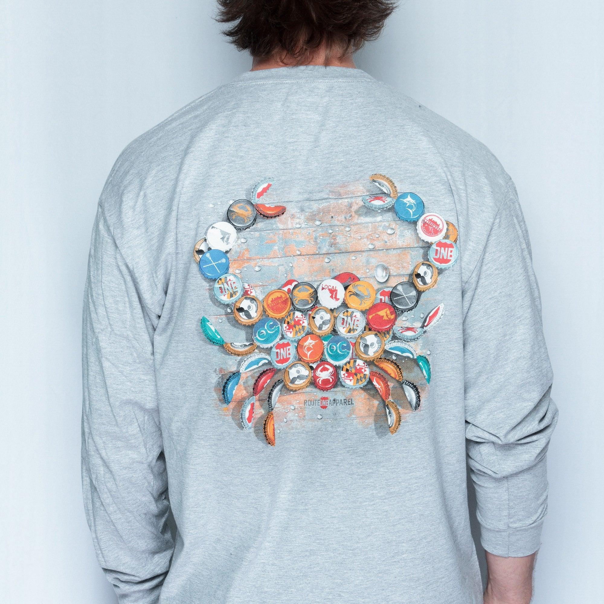 Natty Boh Bottle Cap (Ash Grey) / Long Sleeve Shirt - Route One Apparel
