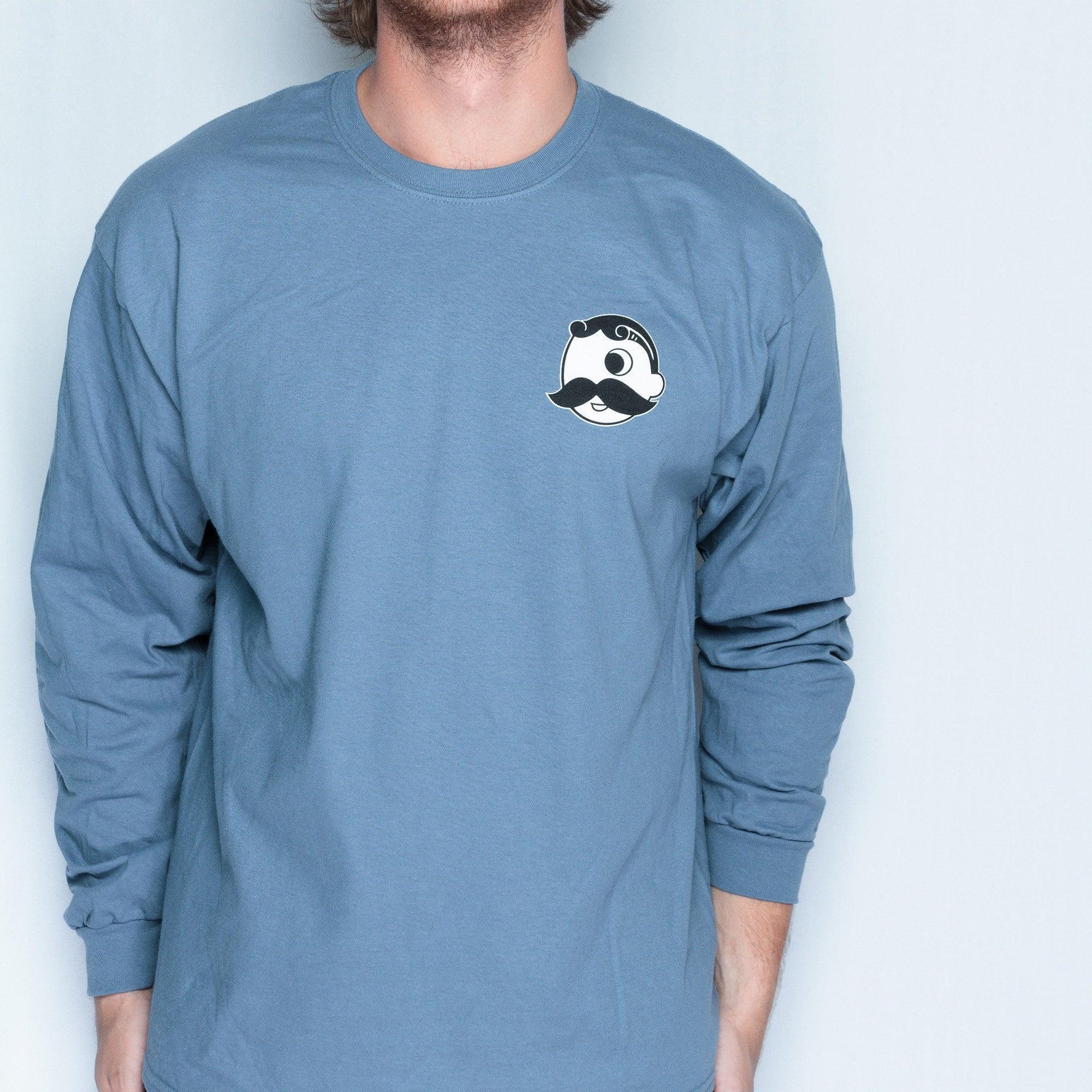 Natty Boh License Plate (Indigo Blue) / Long Sleeve Shirt - Route One Apparel