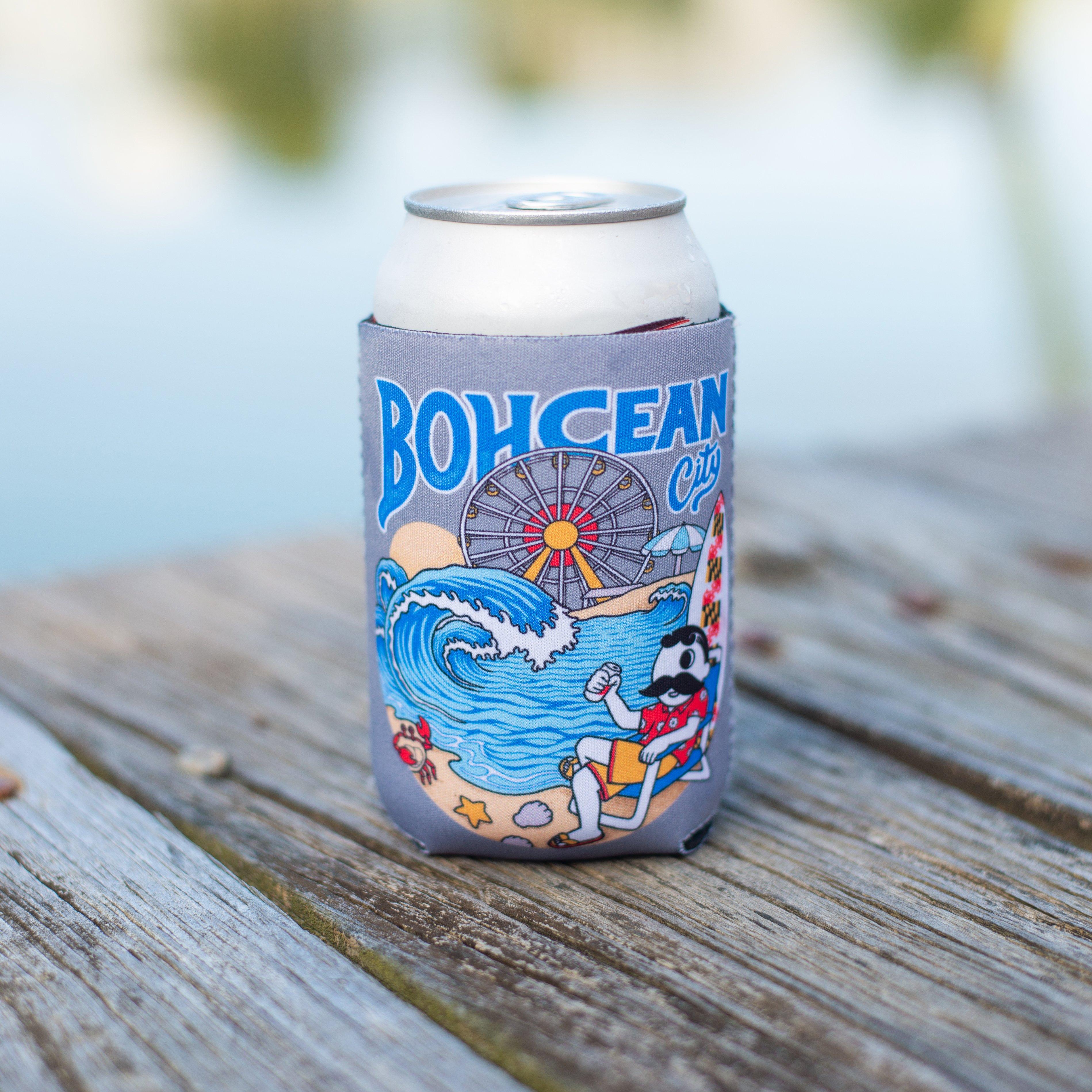 Bohcean City On The Beach (Grey) / Can Cooler - Route One Apparel