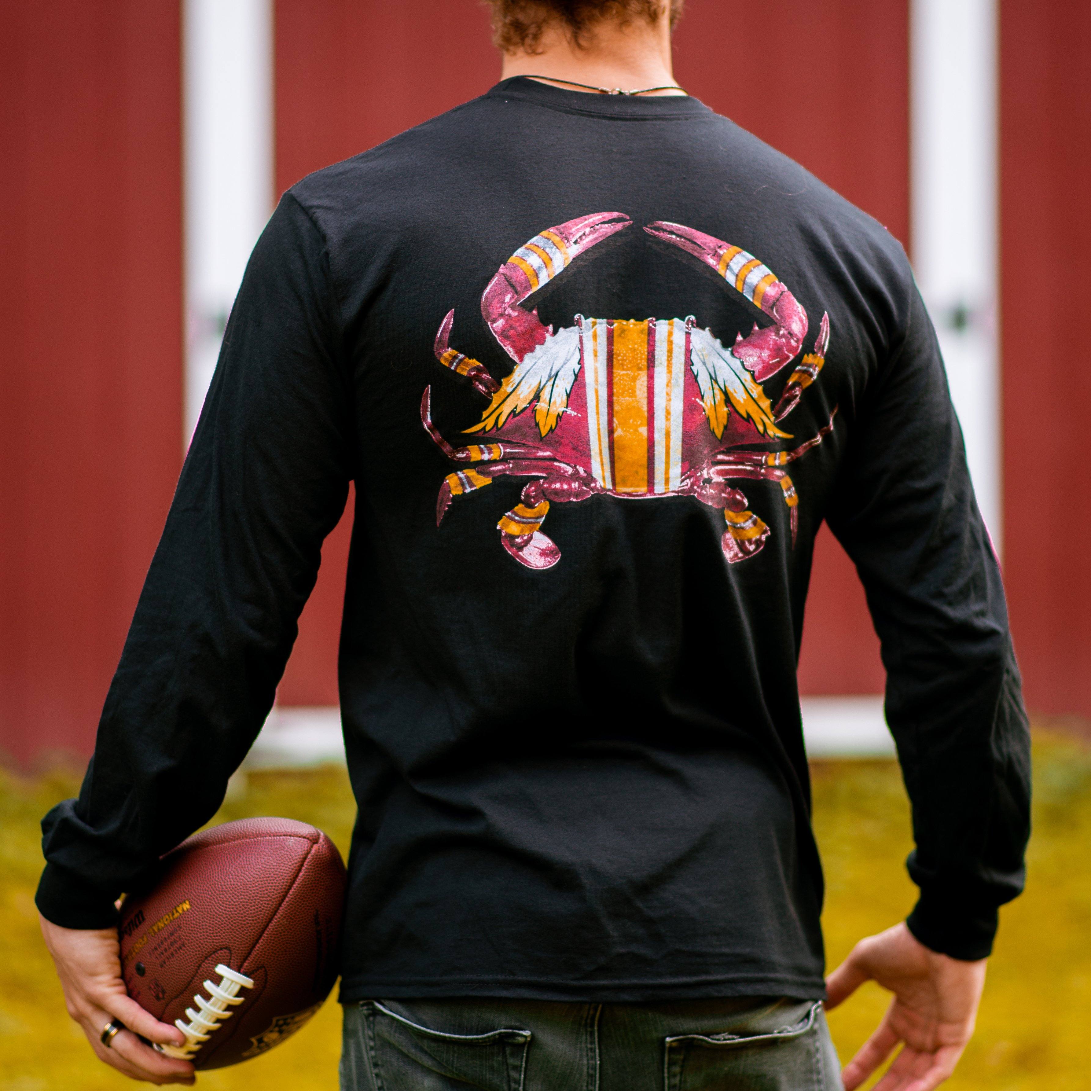 DC Football Home Team Crab *Back Print* (Black) / Long Sleeve Shirt