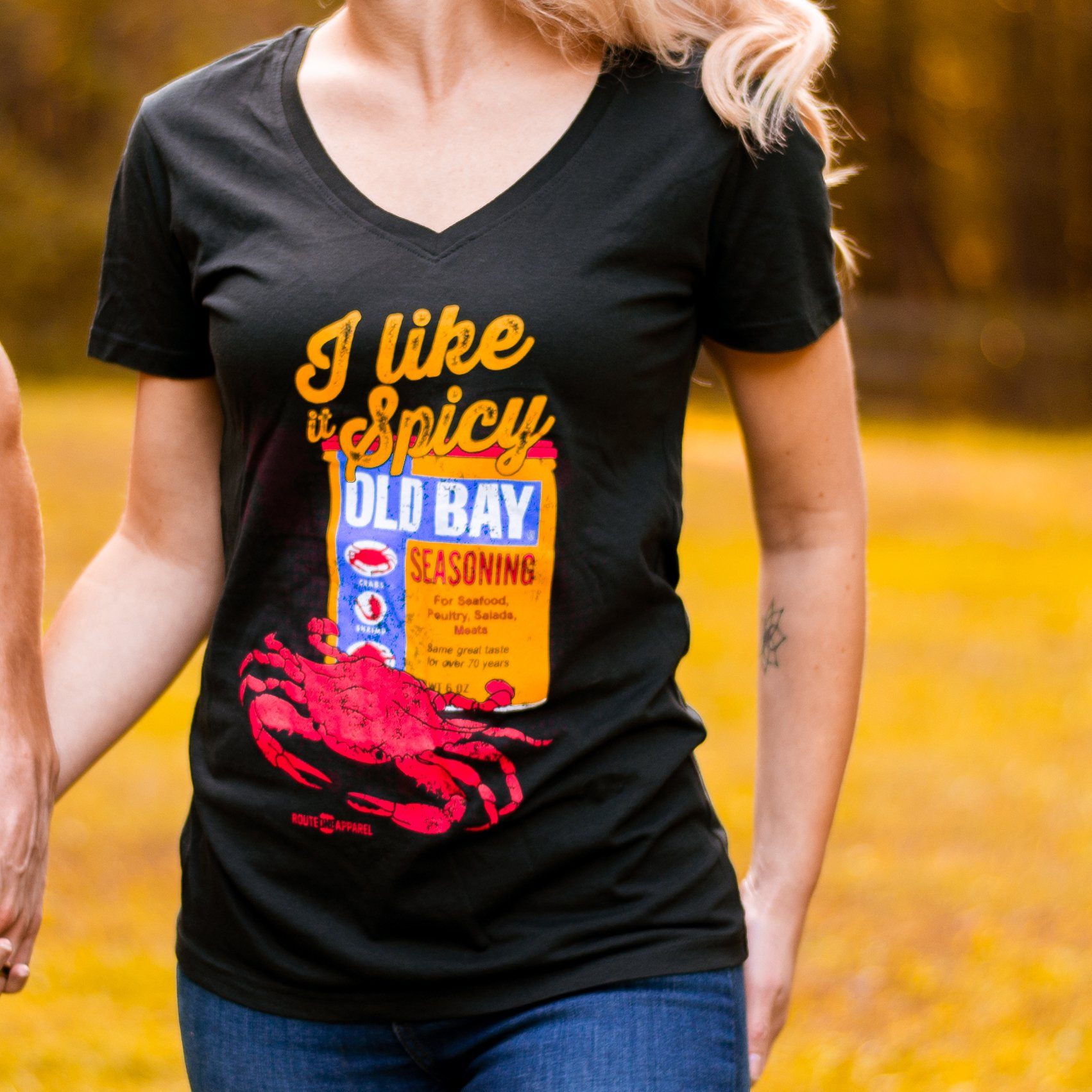 I Like It Spicy (Black) / Ladies V-Neck Shirt - Route One Apparel