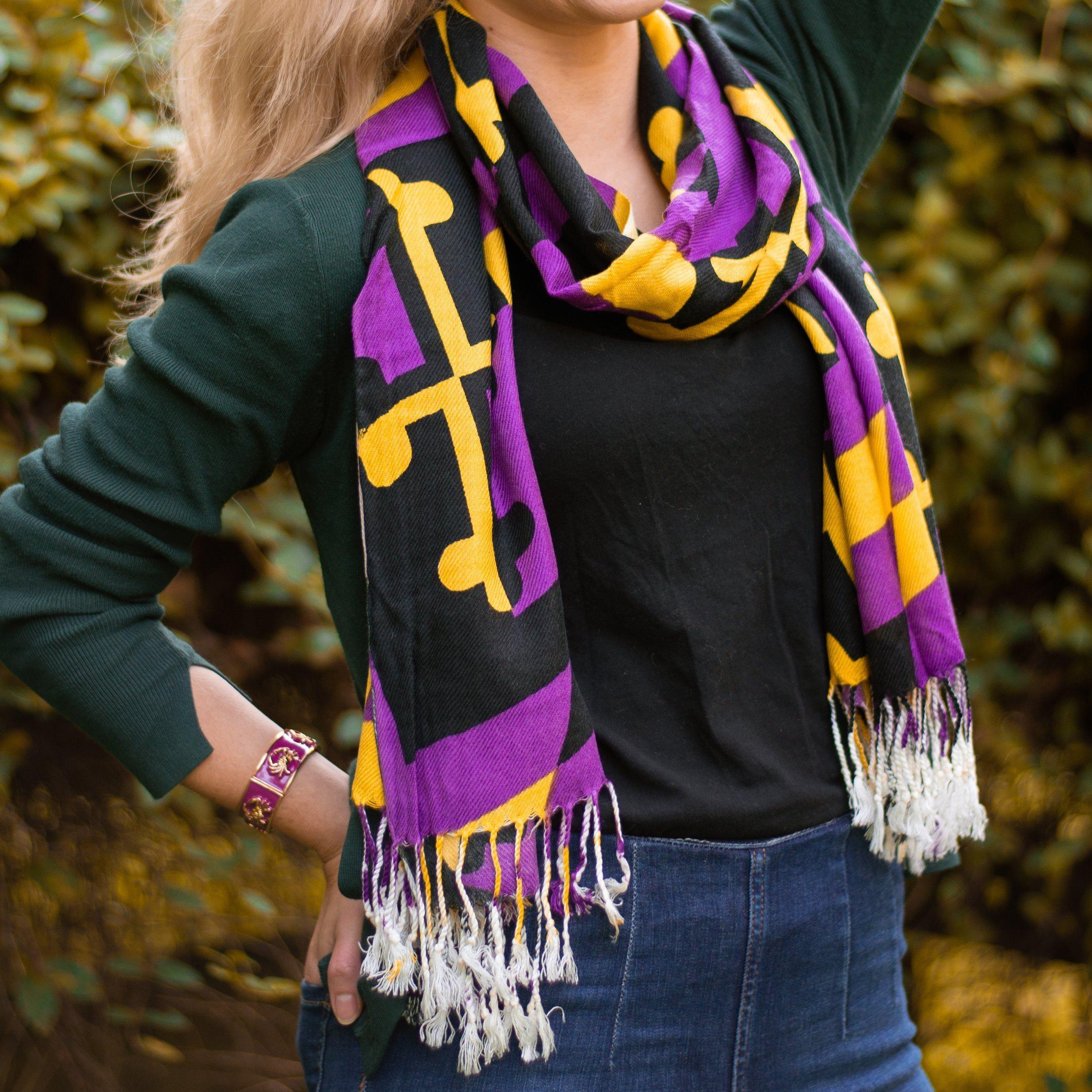 Purple & Gold Maryland Flag / Scarf - Route One Apparel
