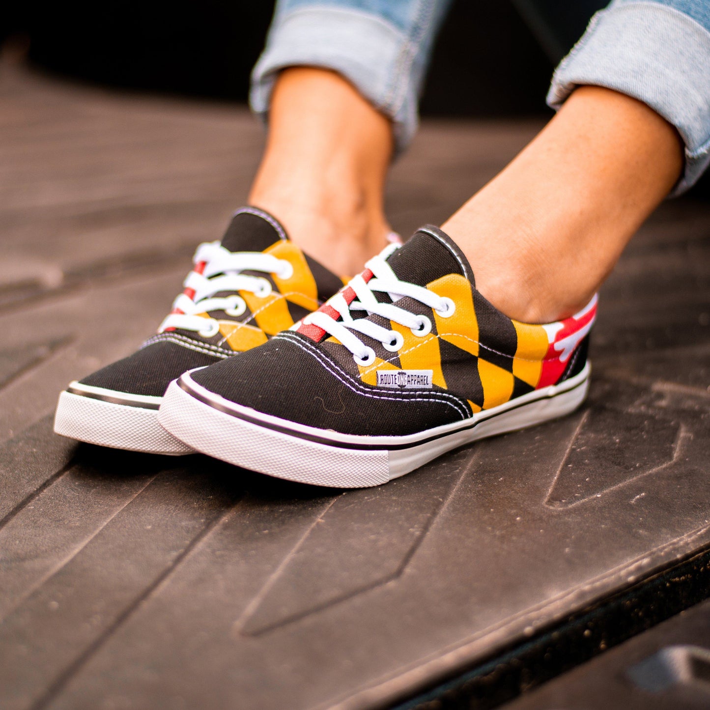 Maryland Flag (Black) / Shoes - Route One Apparel
