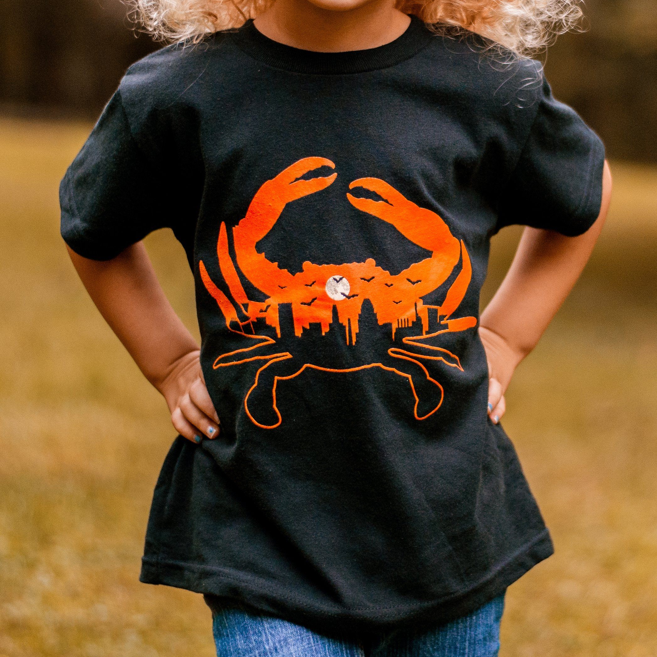 Spooky Skyline Crab (Black) / *Toddler* Shirt - Route One Apparel