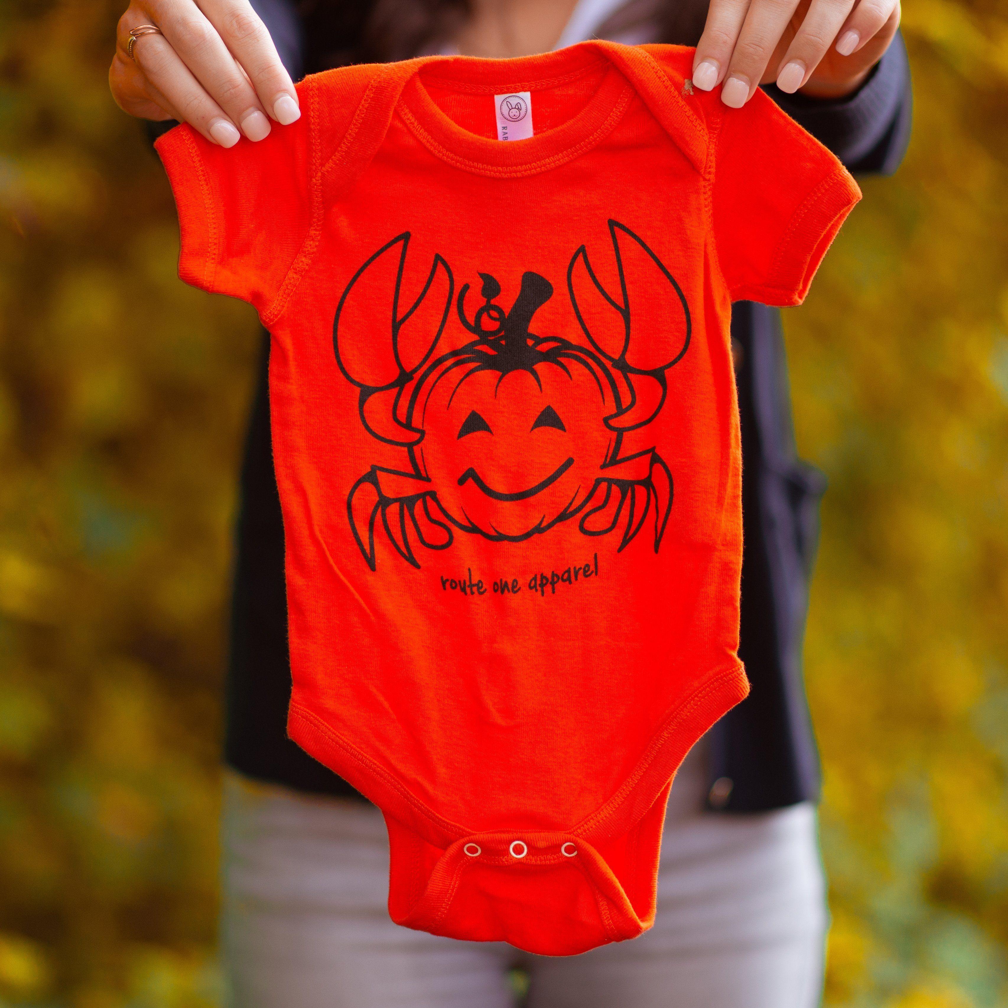 Pumpkin Crab (Orange) / Baby Onesie - Route One Apparel