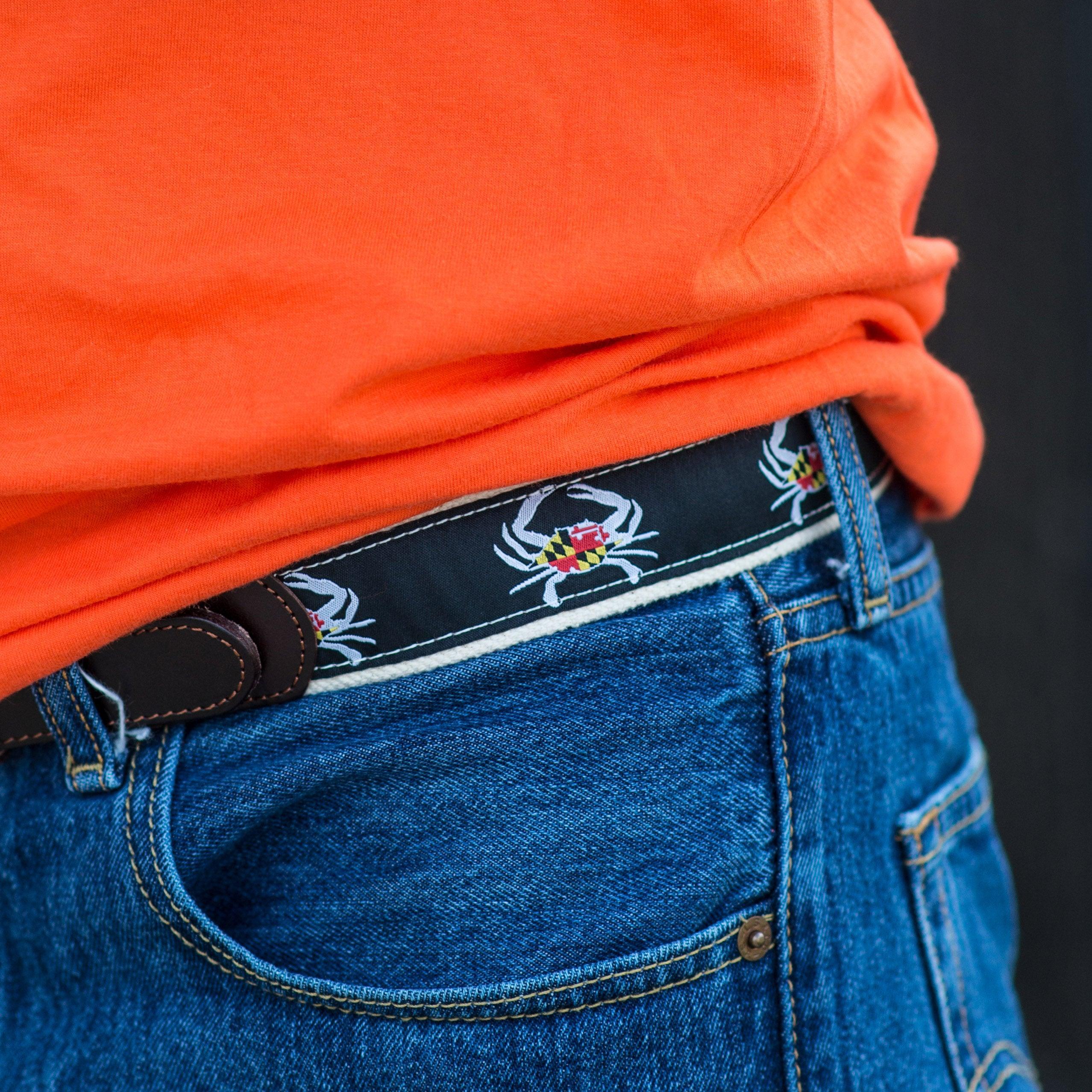 Maryland Flag Crab (Black) / Belt - Route One Apparel