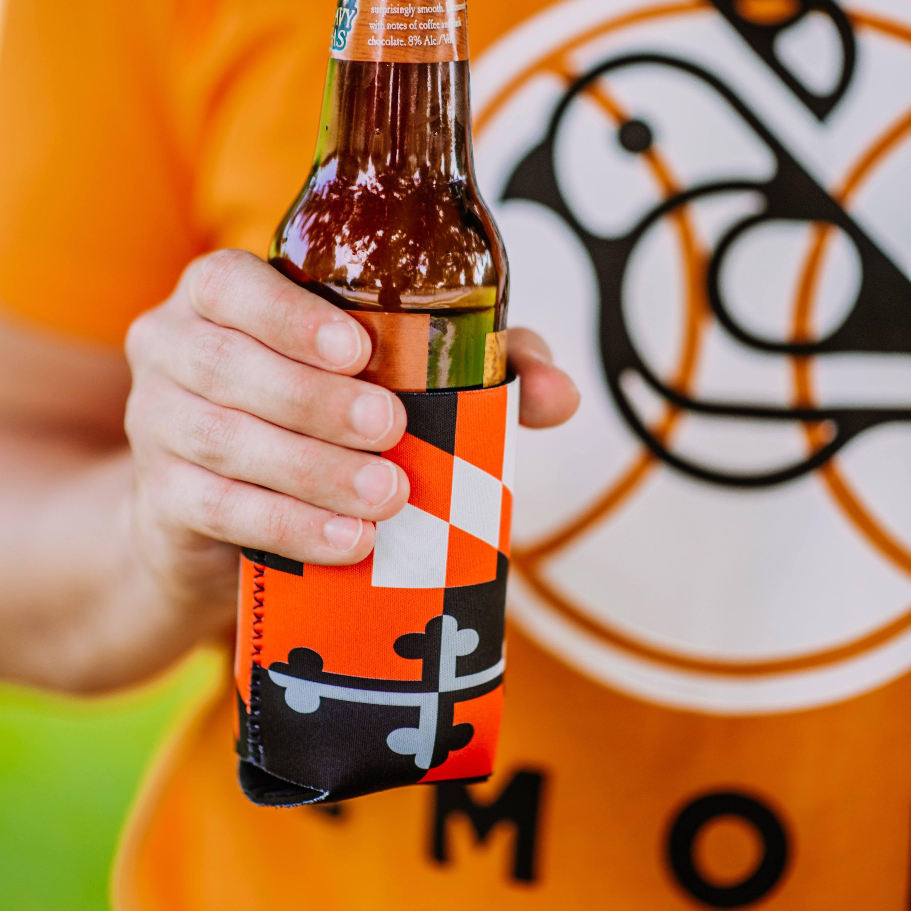 Maryland Flag Black & Orange / Can Cooler - Route One Apparel