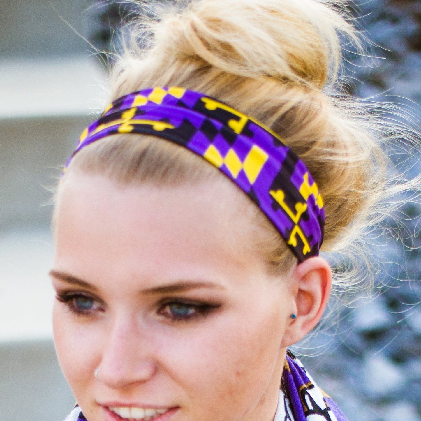 Purple & Gold Maryland Flag (Style 2) / Headband - Route One Apparel