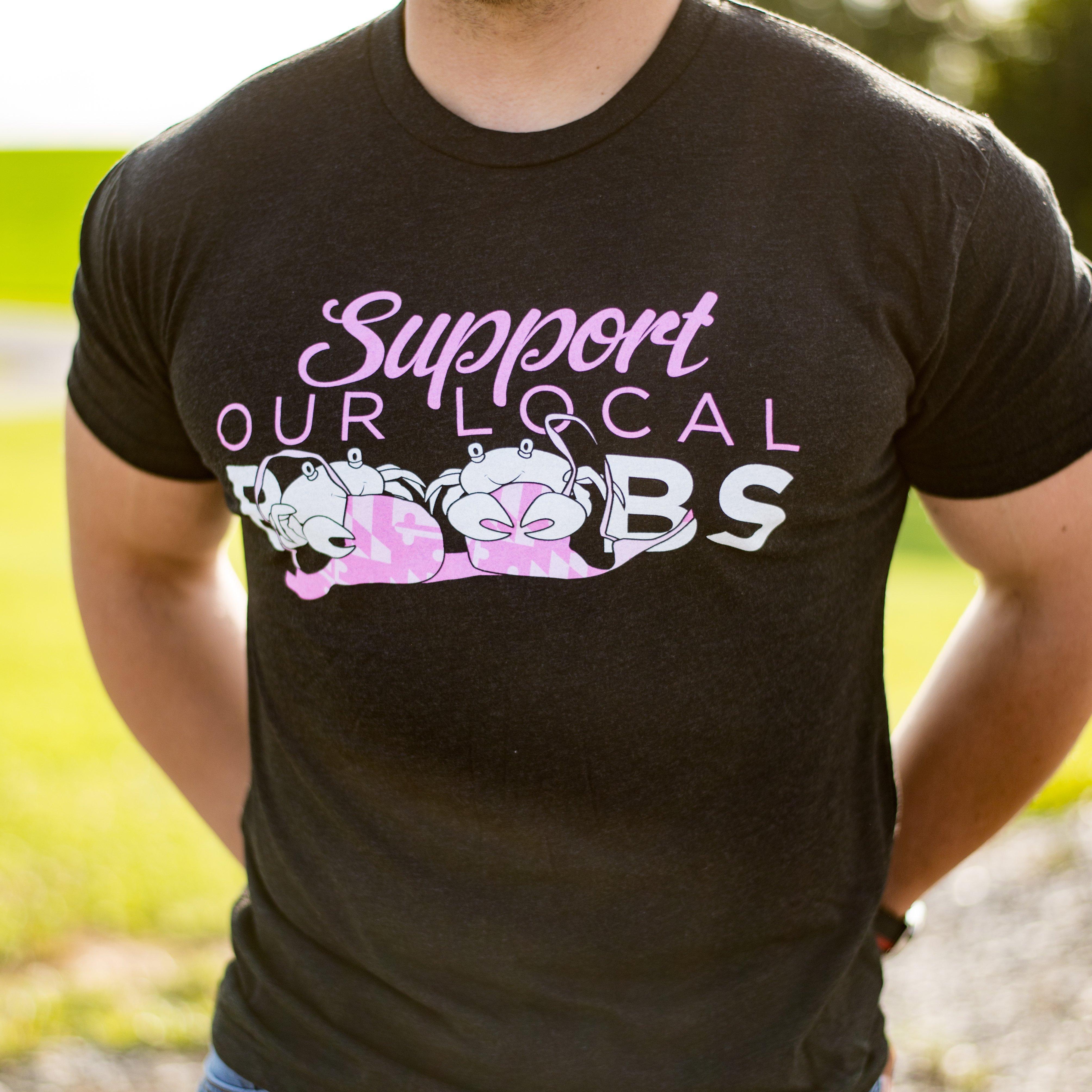 Support Our Local Boobs Crabby Bra (Vintage Black) / Shirt - Route One Apparel