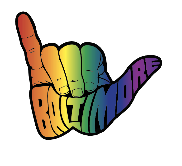 Rainbow Baltimore Hang Loose Sign / Sticker - Route One Apparel