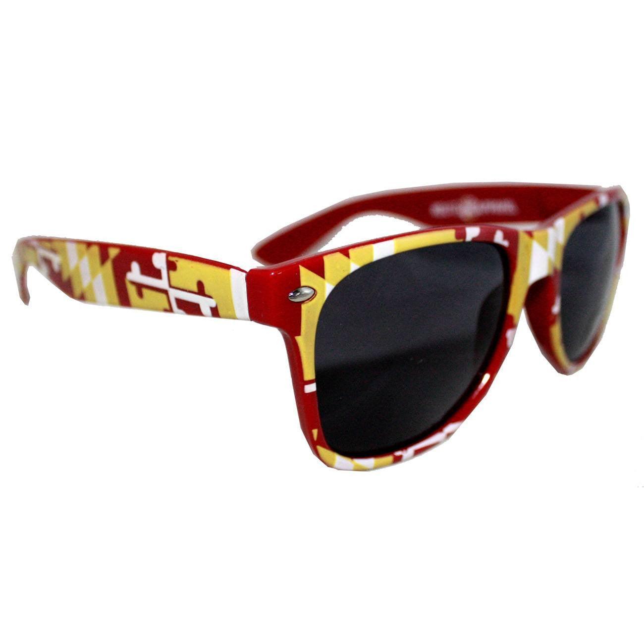 Burgundy & Gold Maryland Full Flag / Shades - Route One Apparel