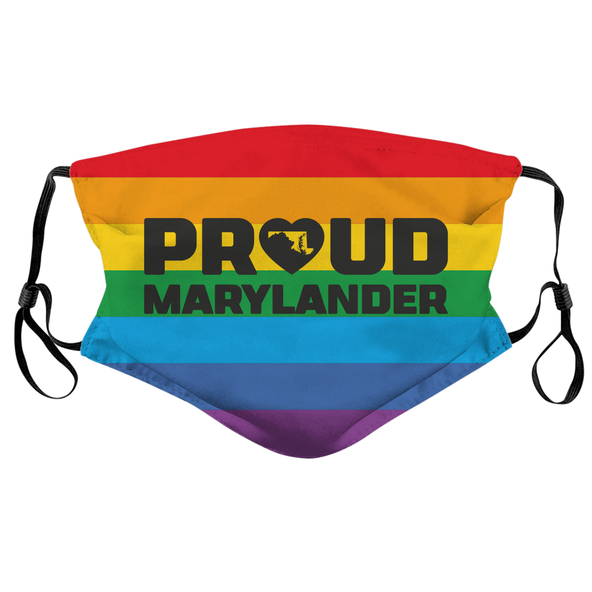 Proud Marylander with Rainbow Stripes / Face Mask - Route One Apparel