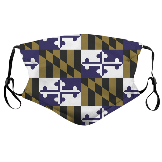 Purple & Gold Maryland Flag / Face Mask - Route One Apparel