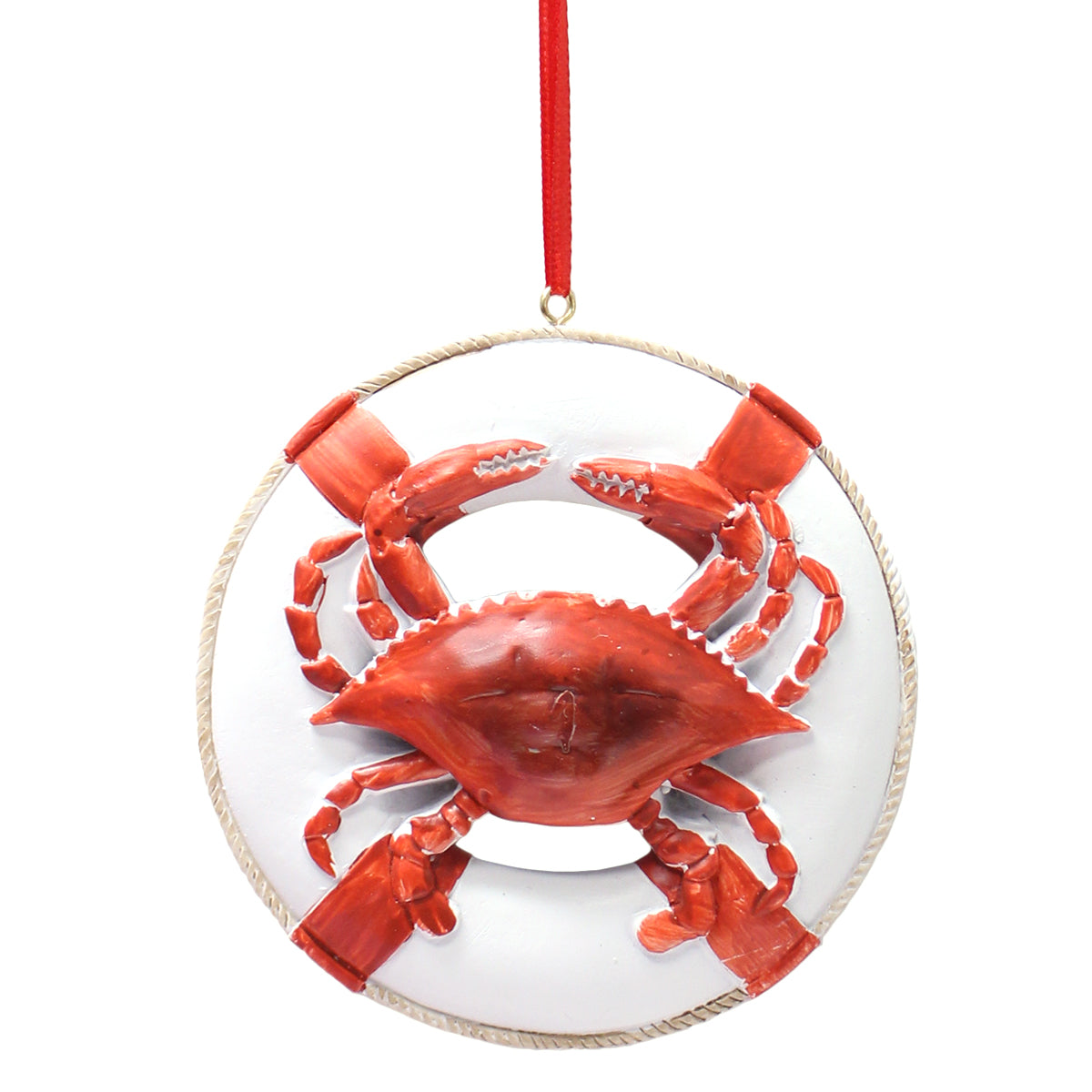 Red Crab on Life Preserver / Ornament - Route One Apparel