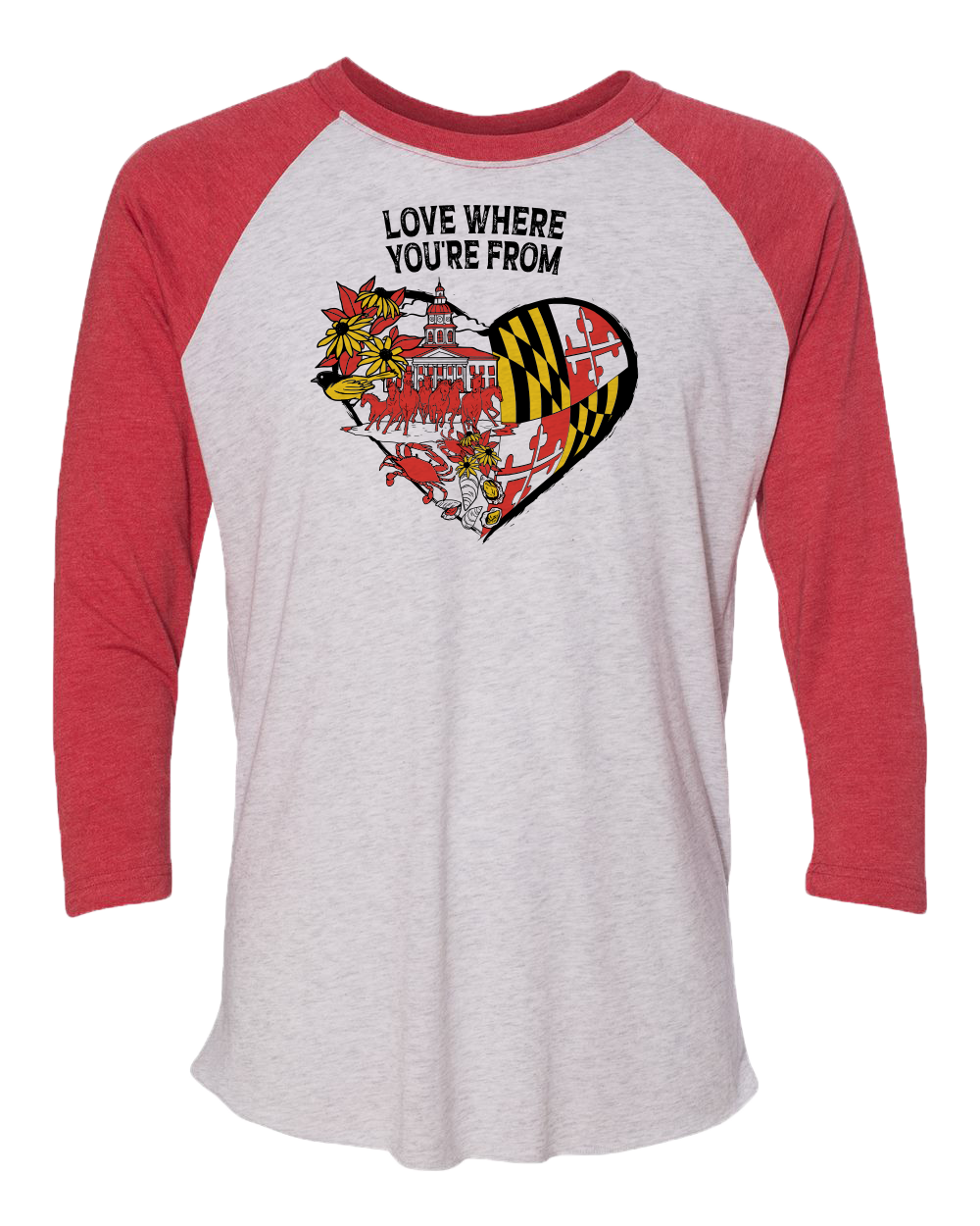 Love Where You're From (Red & White) / Baseball Jersey - Route One Apparel