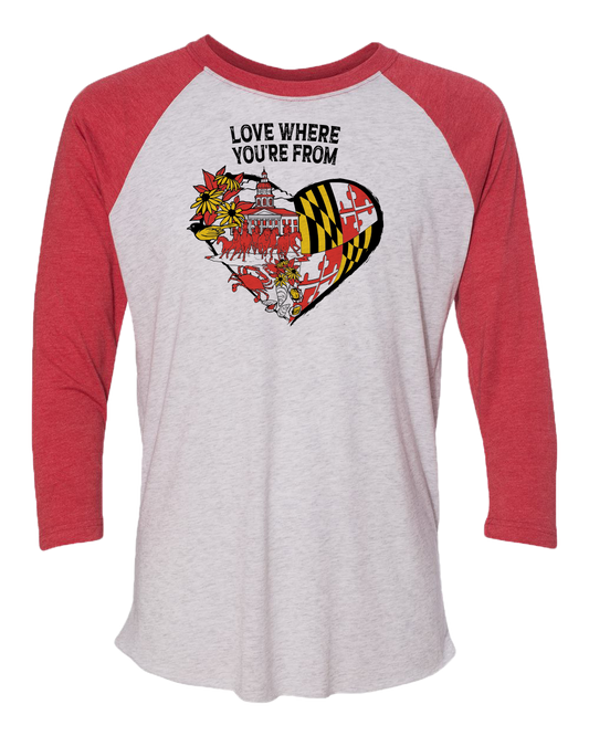 Love Where You're From (Red & White) / Baseball Jersey - Route One Apparel