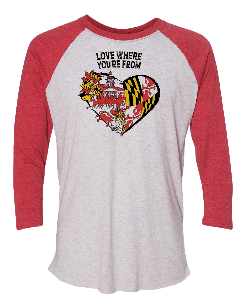Love Where You're From (Red & White) / Baseball Jersey - Route One Apparel