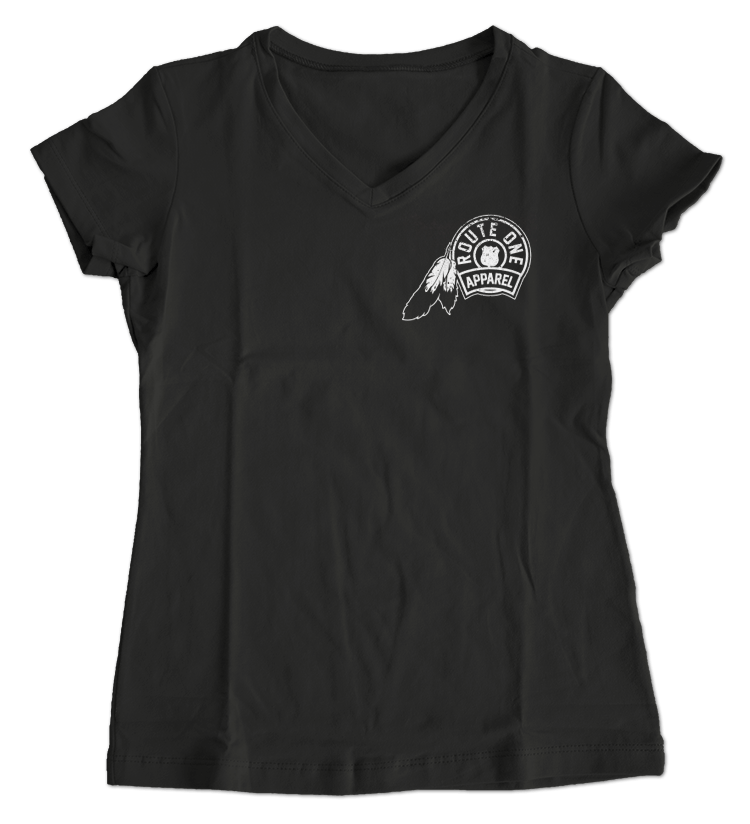DC Football Home Team Crab *Back Print* (Black) / Ladies V-Neck Shirt - Route One Apparel