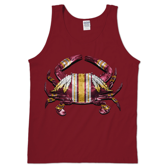 DC Football Home Team Crab *Front Print* (Cardinal) / Tank - Route One Apparel