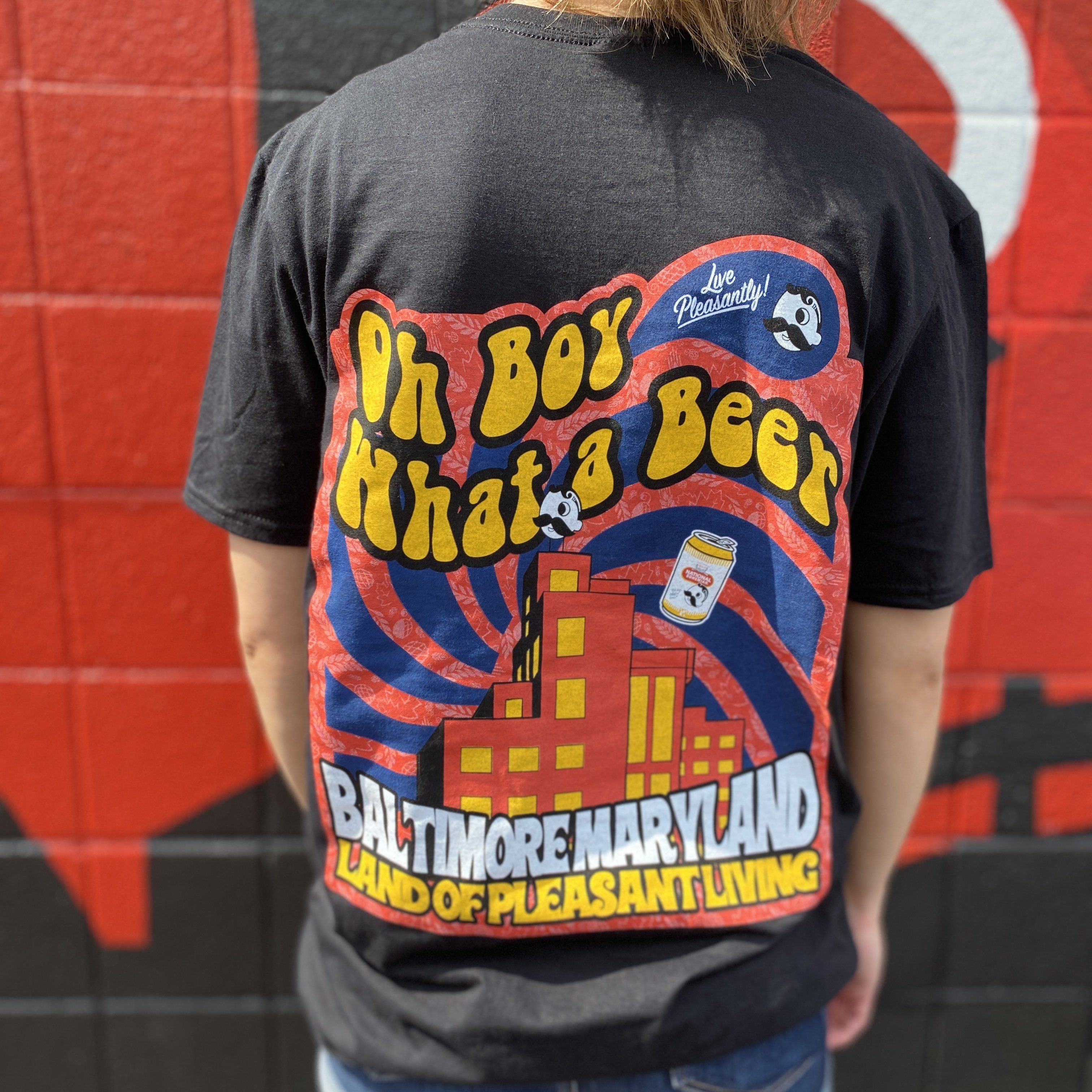 Oh Boy What a Beer - Land of Pleasant Living 70's Retro (Black) / Shirt - Route One Apparel