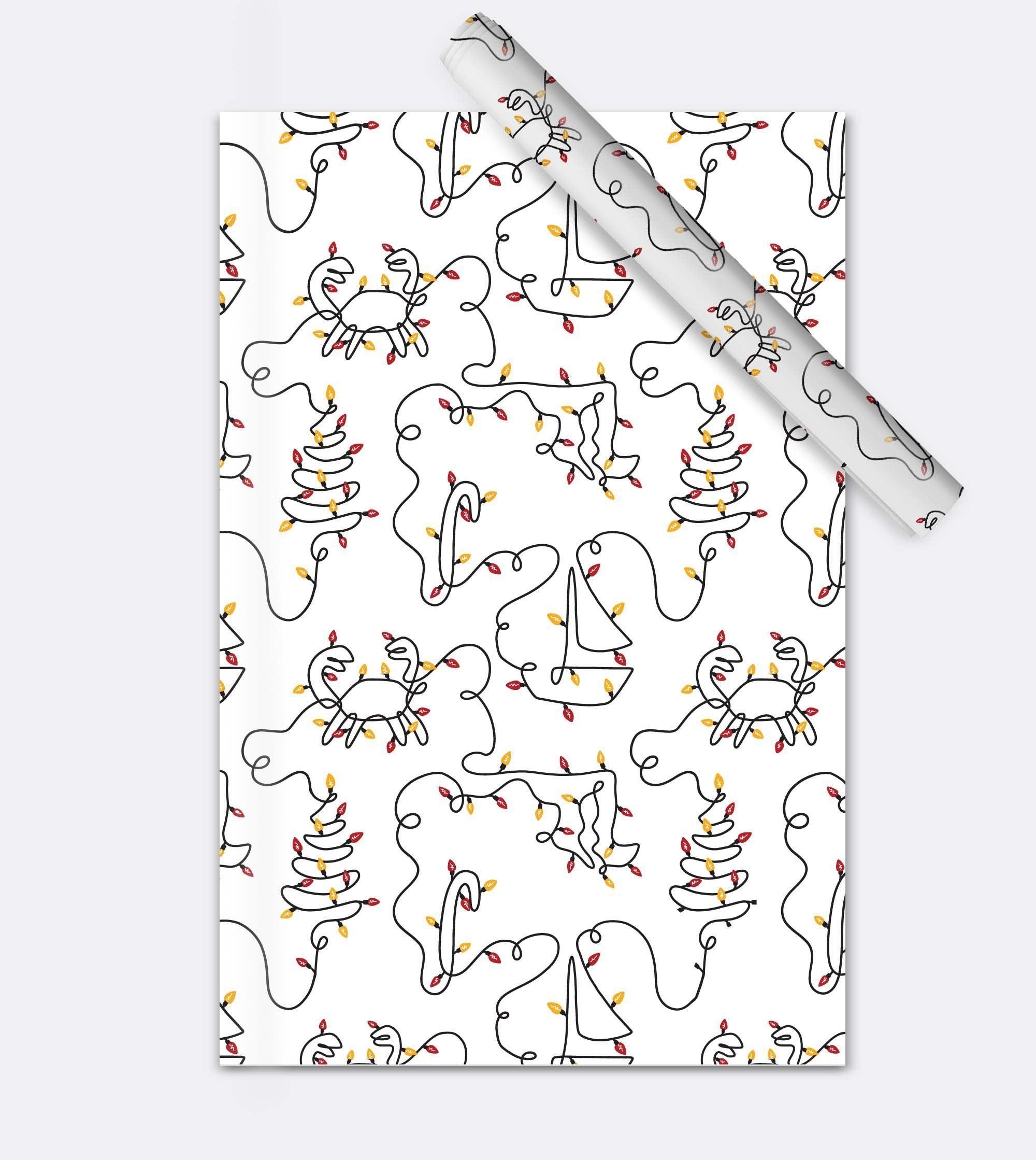 Maryland Christmas Lights (White) / Gift Wrap - Route One Apparel