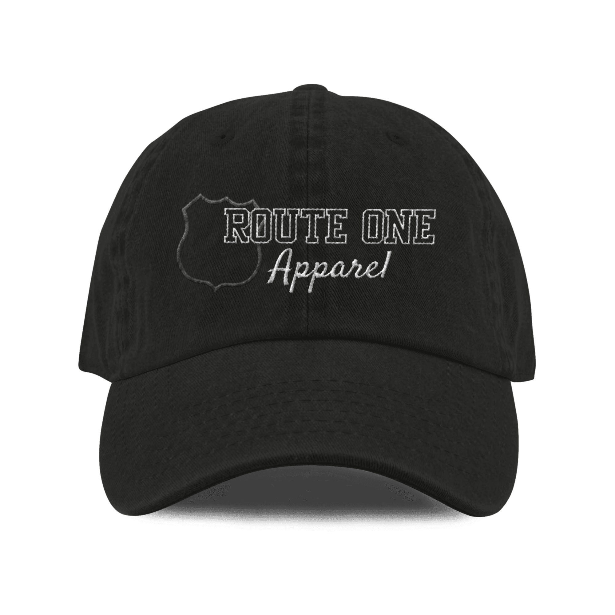 Route One Apparel Varsity Logo (Black) / Baseball Hat - Route One Apparel