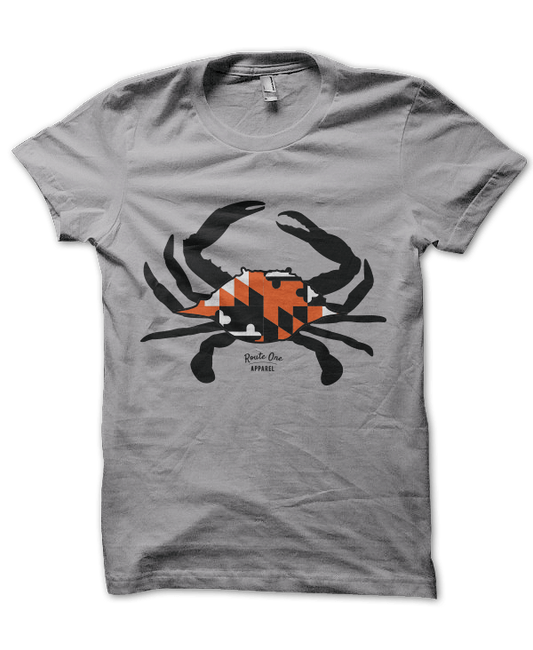 Black & Orange Maryland Crab (Heather Grey) / Shirt - Route One Apparel