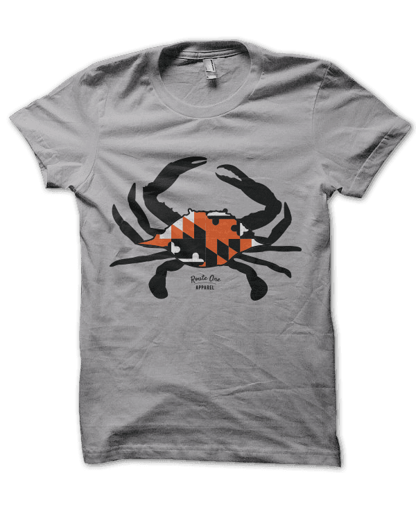 Black & Orange Maryland Crab (Heather Grey) / Shirt - Route One Apparel