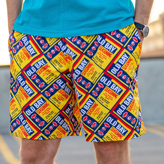 Flat Old Bay Can Pattern / Running Shorts (Men) - Route One Apparel