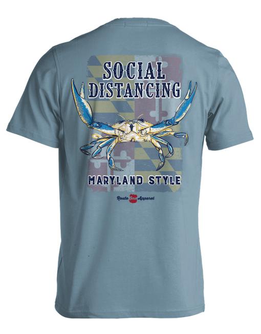 Social Distancing Maryland Style (Dark Blue) / Shirt - Route One Apparel