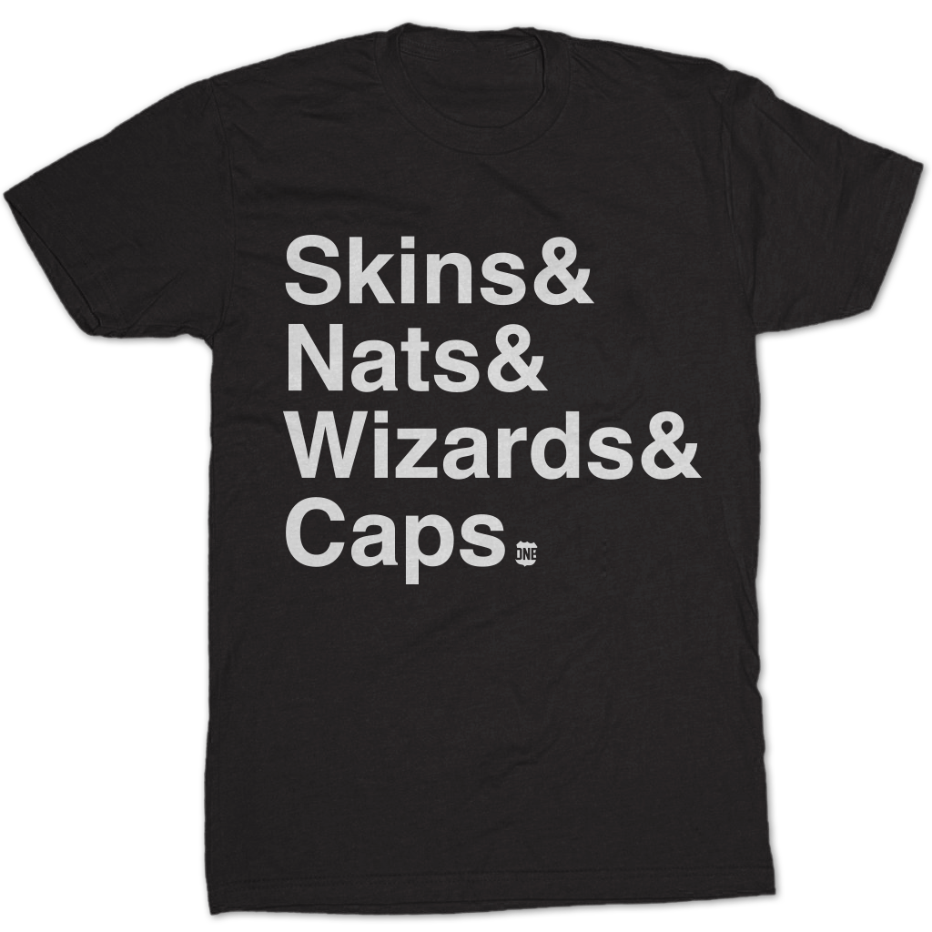 Skins & Nats & Wizards & Caps Helvetica (Black) / Shirt - Route One Apparel