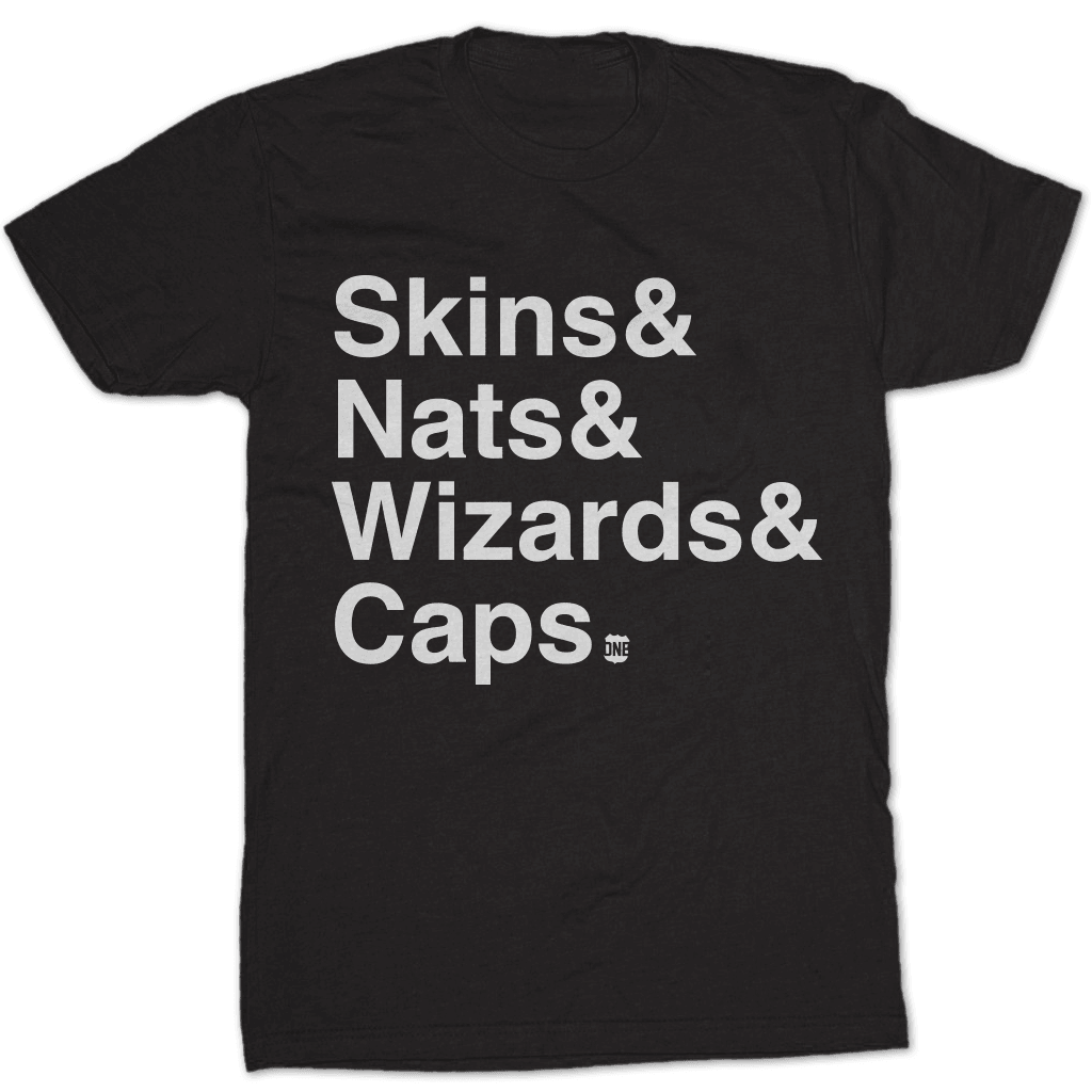 Skins & Nats & Wizards & Caps Helvetica (Black) / Shirt - Route One Apparel