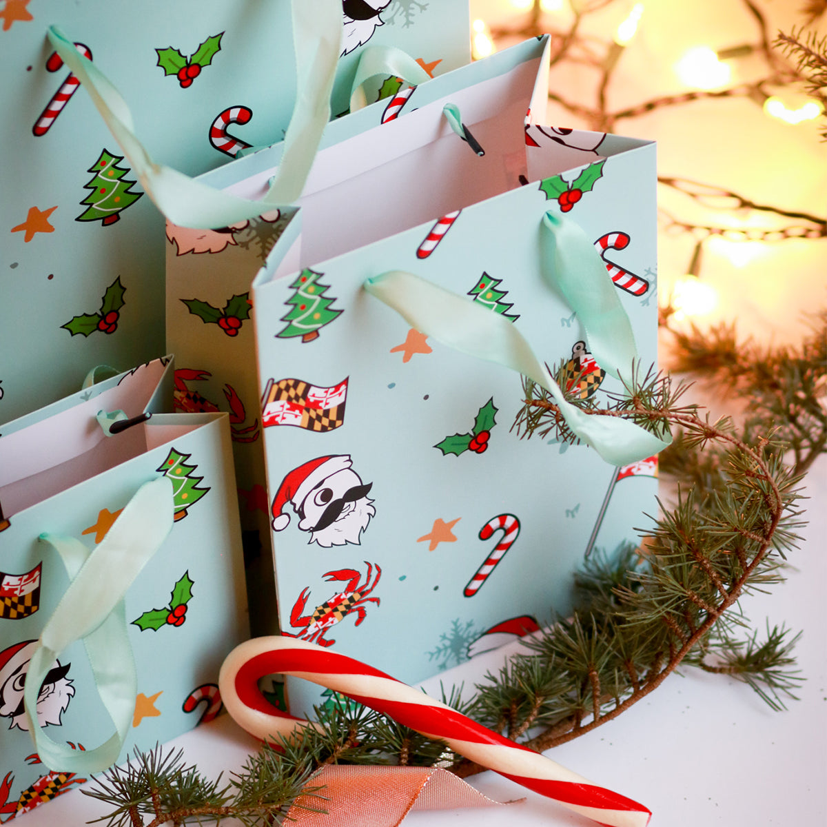 Santa Boh Flag Pattern / Gift Bag Pack - Route One Apparel