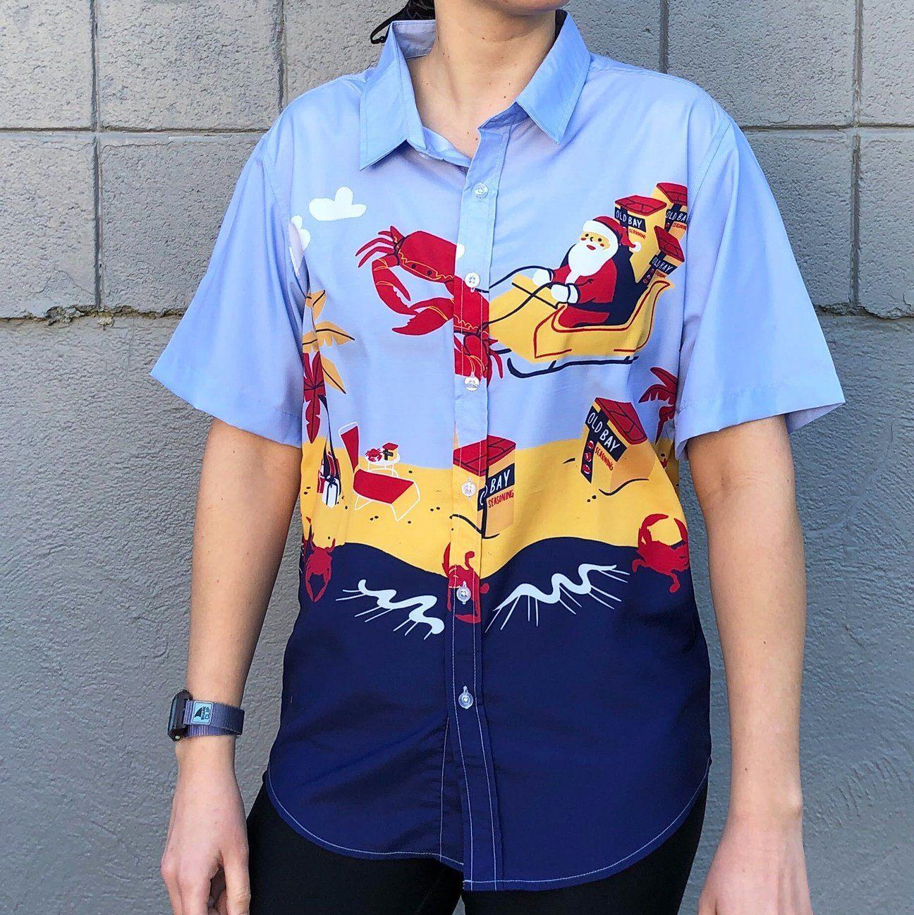 Santa's Holiday Old Bay-cation / Hawaiian Shirt - Route One Apparel
