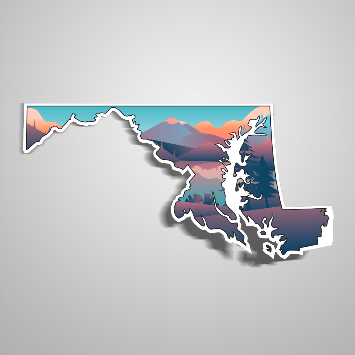 Scenic State of Maryland / Sticker - Route One Apparel