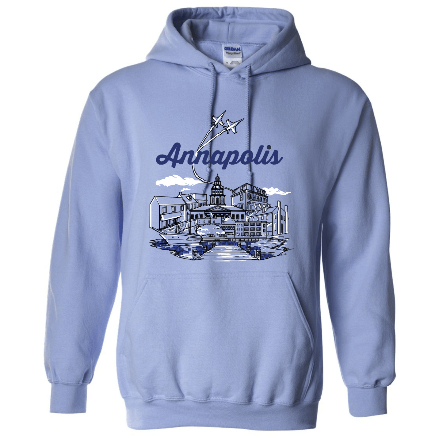 Icons of Annapolis, Maryland (Bay Blue) / Hoodie - Route One Apparel