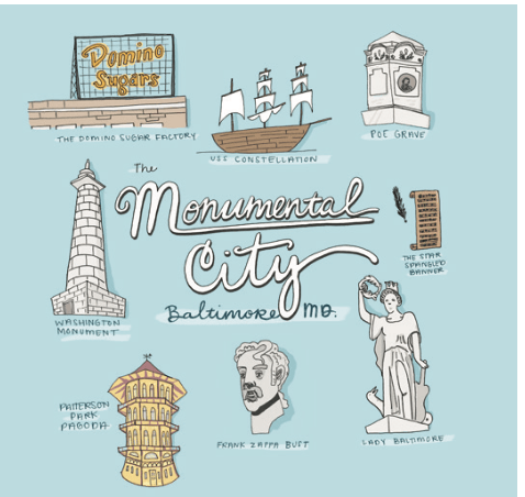 Baltimore - Monumental City / Throw Pillow - Route One Apparel