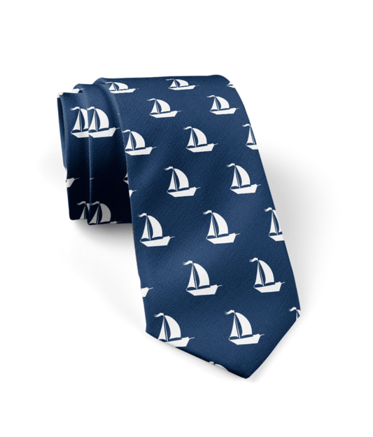 Sailboat Pattern (Navy) / Tie - Route One Apparel