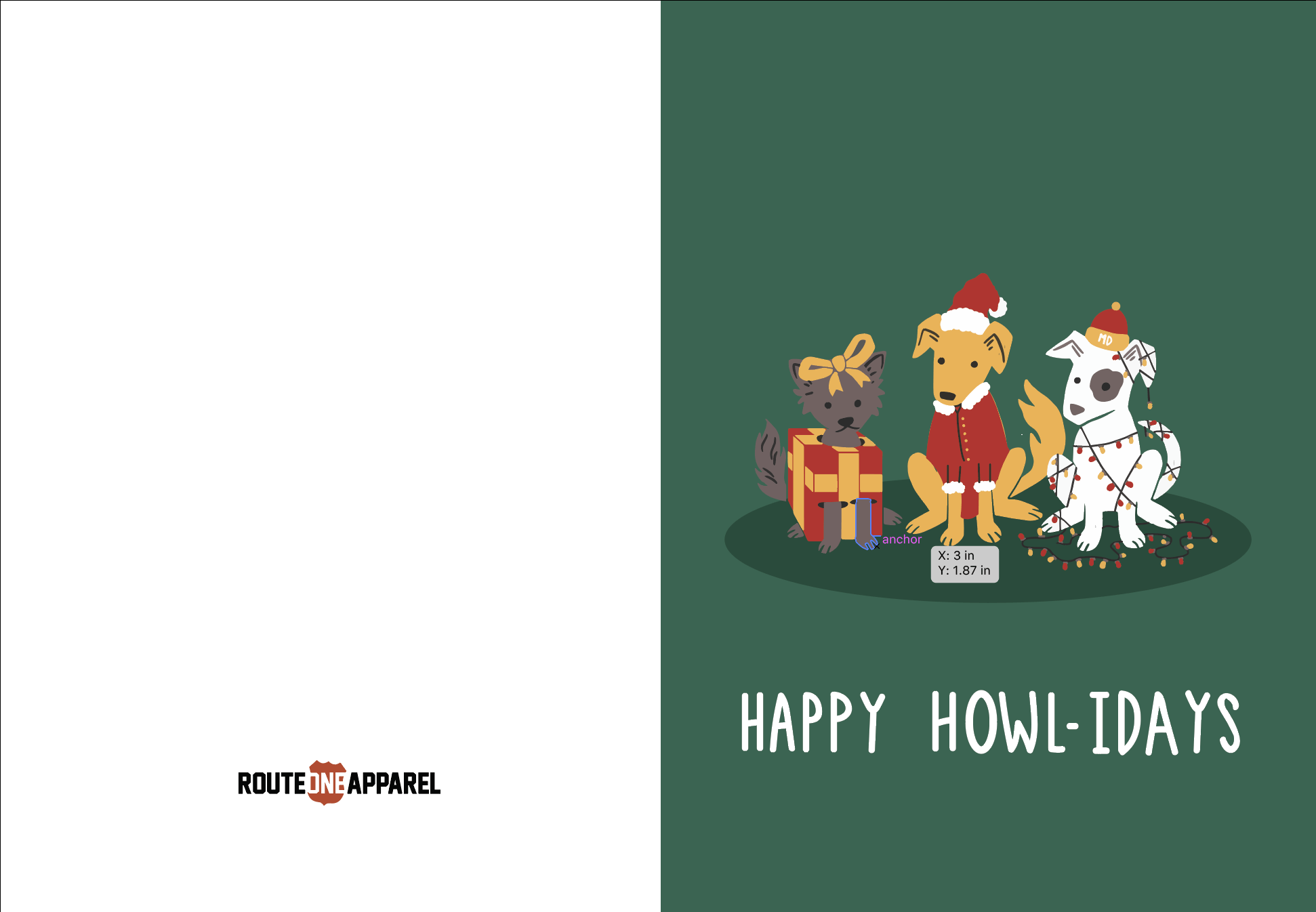 Happy Howli-days (Green) / Christmas Card - Route One Apparel