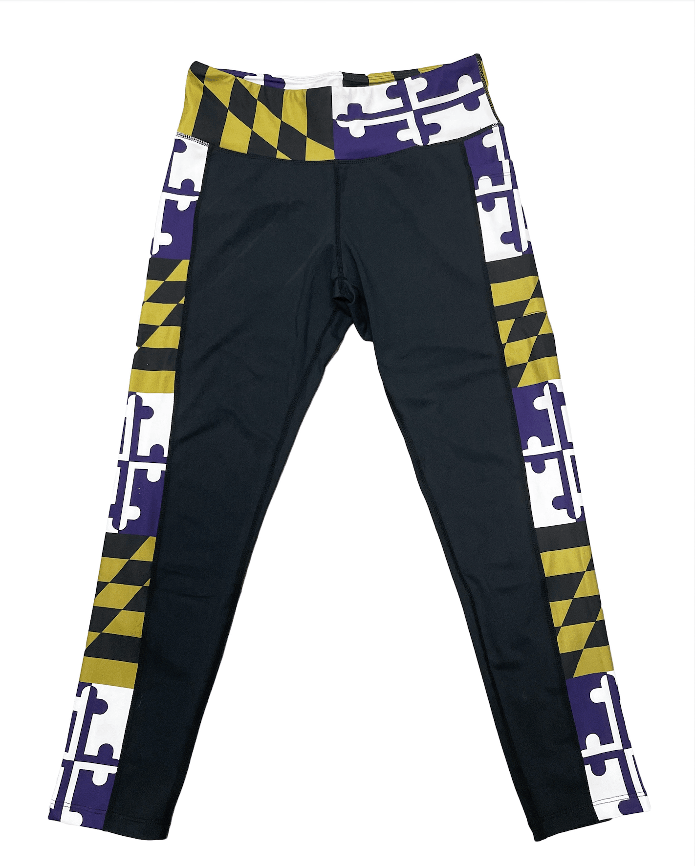 Purple & Gold Maryland Flag / Yoga Leggings - Route One Apparel