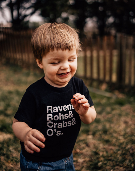 Ravens & Bohs & Crabs & O's (Black) / *Toddler* Shirt - Route One Apparel