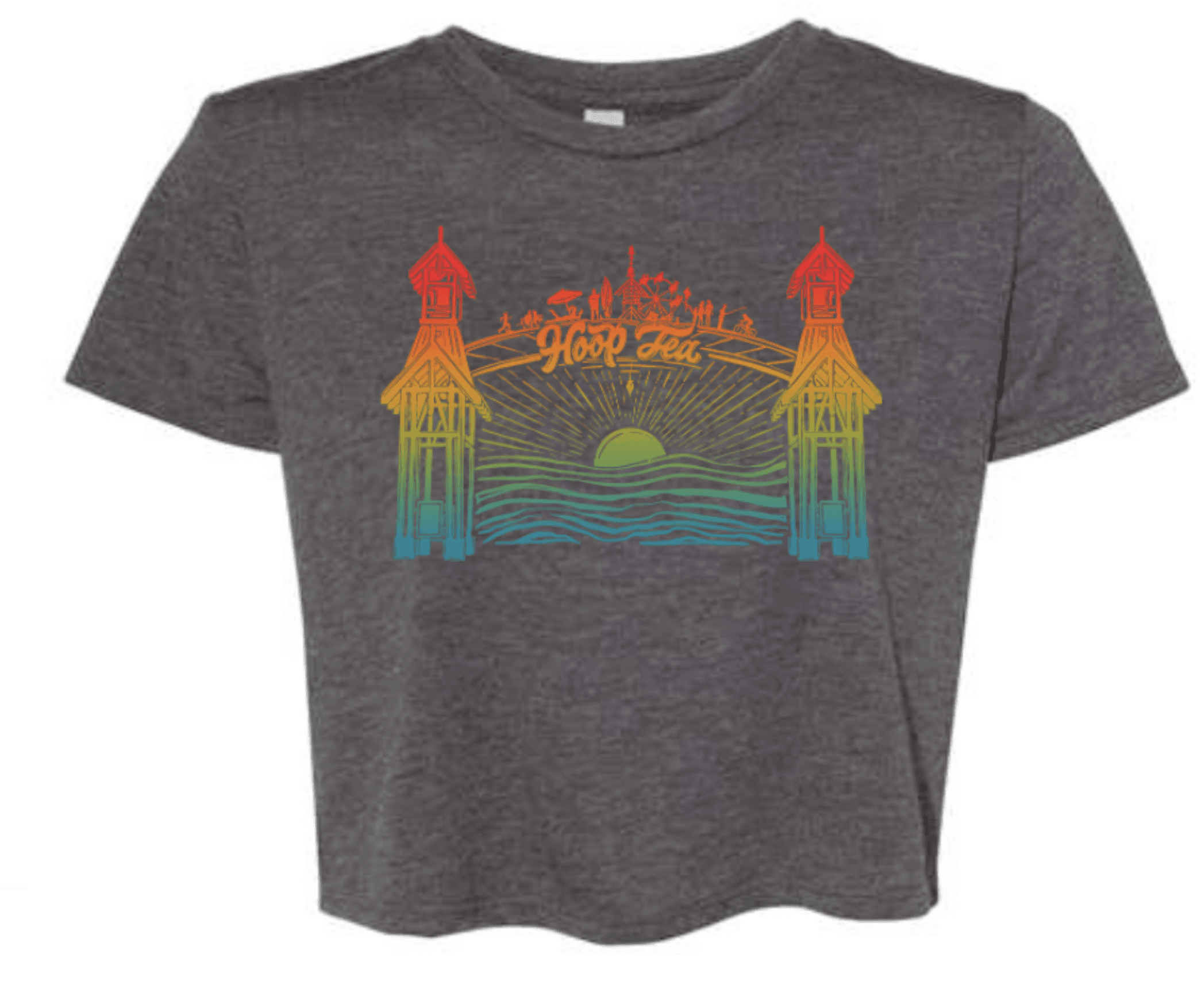 Hoop Tea Boardwalk (Deep Grey Heather) / Crop Shirt - Route One Apparel