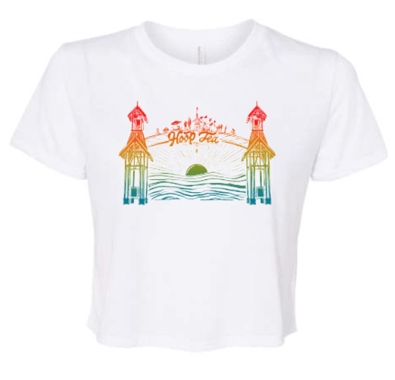 *COMING SOON* Hoop Tea Boardwalk (White) / Crop Shirt - Route One Apparel