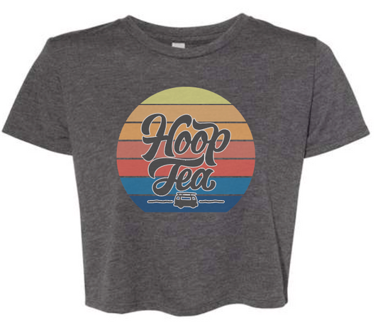 *COMING SOON* Hoop Tea Sun Logo (Dark Grey Heather) / Crop Shirt - Route One Apparel