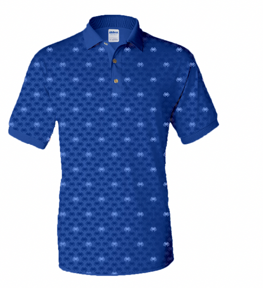 Crab Sports Crab Pattern (Blue) / Polo - Route One Apparel