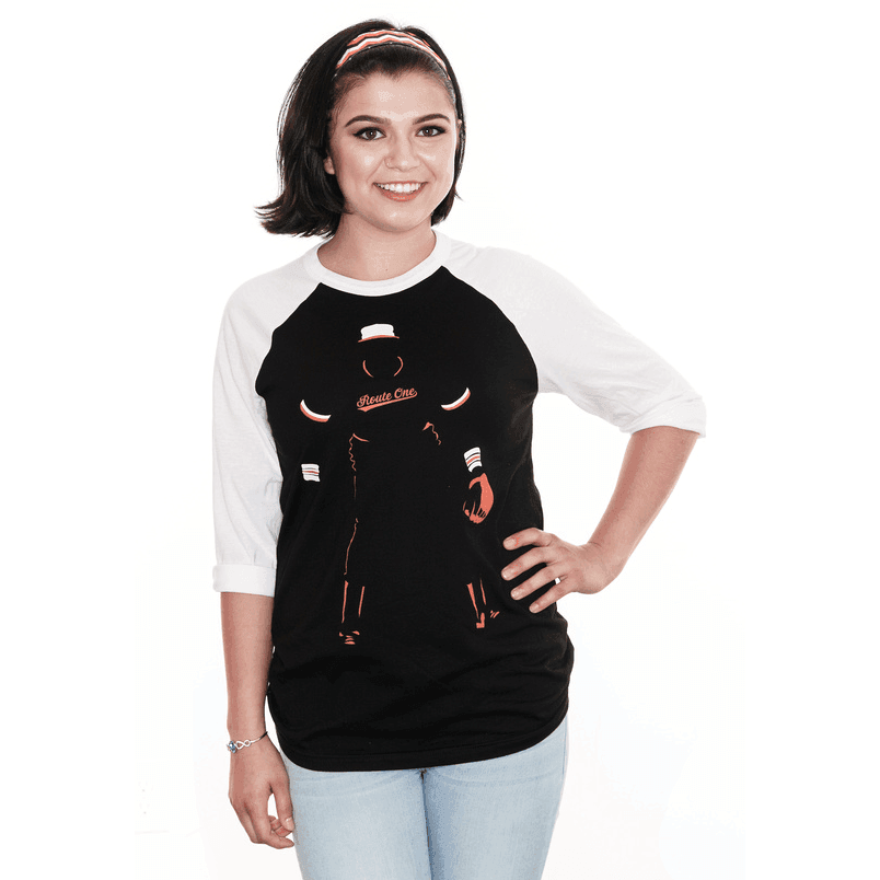 Baseball Player Silhouette (Black) / Baseball Jersey - Route One Apparel